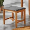 Wohnen Hocker<Zweifarbiger Holzhocker in Laugenfarbig und Grau - Eshelas