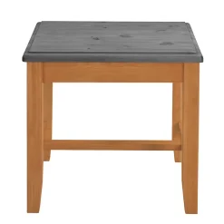 Wohnen Hocker<Zweifarbiger Holzhocker in Laugenfarbig und Grau - Eshelas