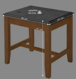 Wohnen Hocker<Zweifarbiger Holzhocker in Laugenfarbig und Grau - Eshelas