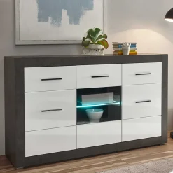 Wohnen Sideboards<Zweifarbiges Design-Sideboard 97cm hoch - Istensa