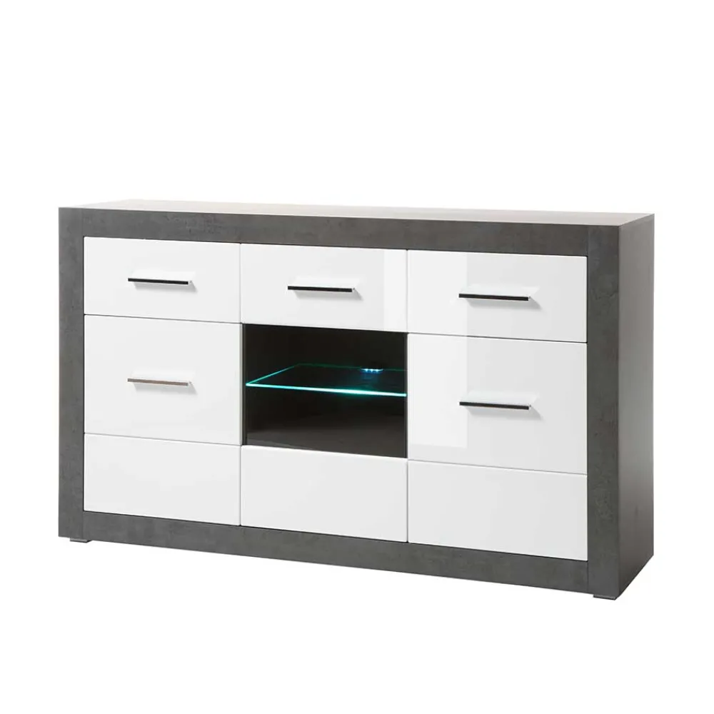 Wohnen Sideboards<Zweifarbiges Design-Sideboard 97cm hoch - Istensa
