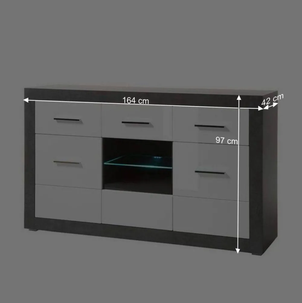 Wohnen Sideboards<Zweifarbiges Design-Sideboard 97cm hoch - Istensa