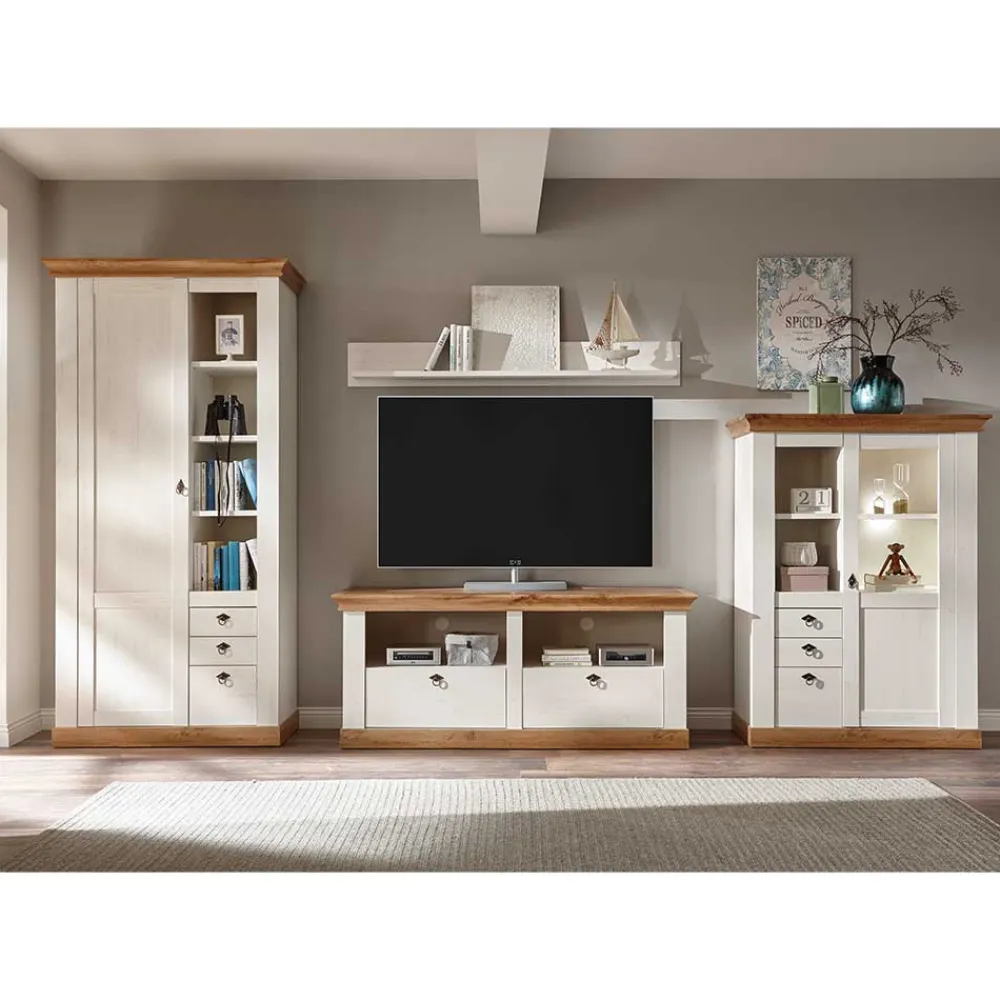 Wohnen Wohnwände<Zweifarbiges Landhausmöbel Set - Diatara I (vierteilig)