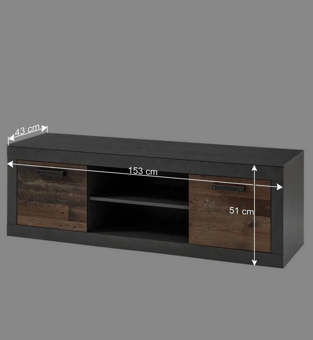 Wohnen Tv & Hifi-Möbel|Lowboards<Zweifarbiges TV Board 153 cm breit - Timuras
