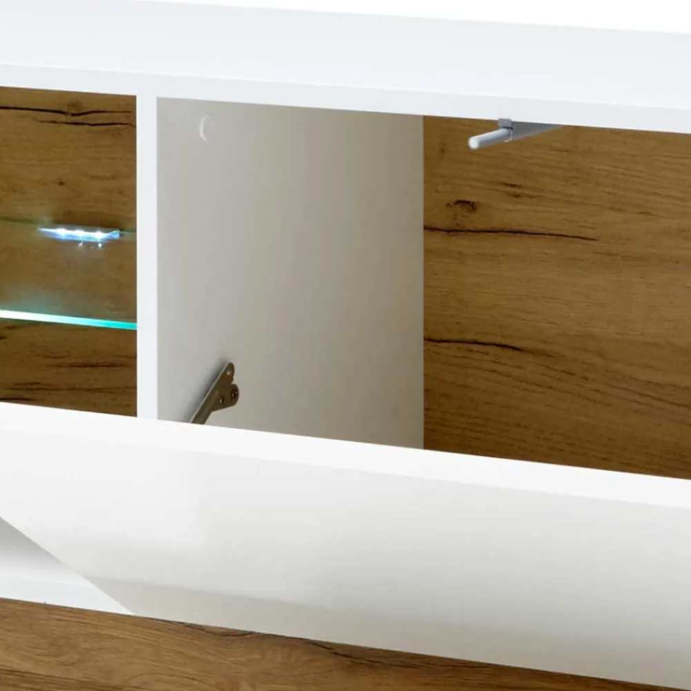 Wohnen Tv & Hifi-Möbel|Lowboards<Zweifarbiges TV Board mit Klappe - Myrda