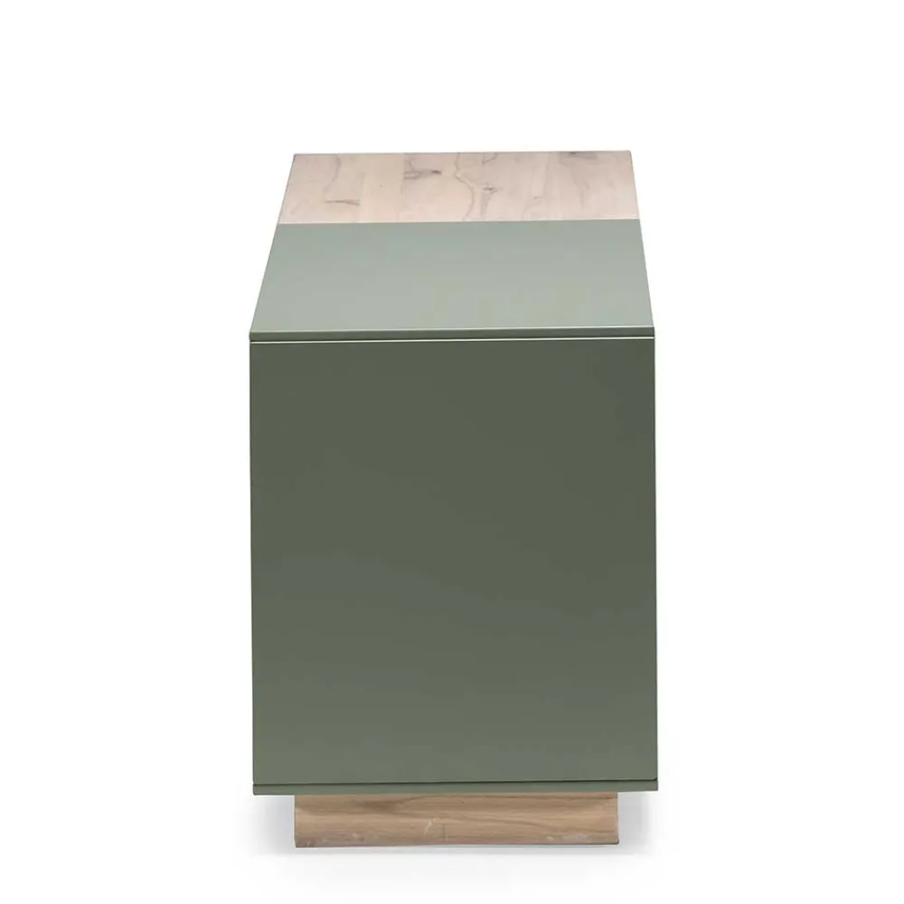 Wohnen Tv & Hifi-Möbel|Lowboards<Zweifarbiges TV Board mit Gerätefach - Ajevos