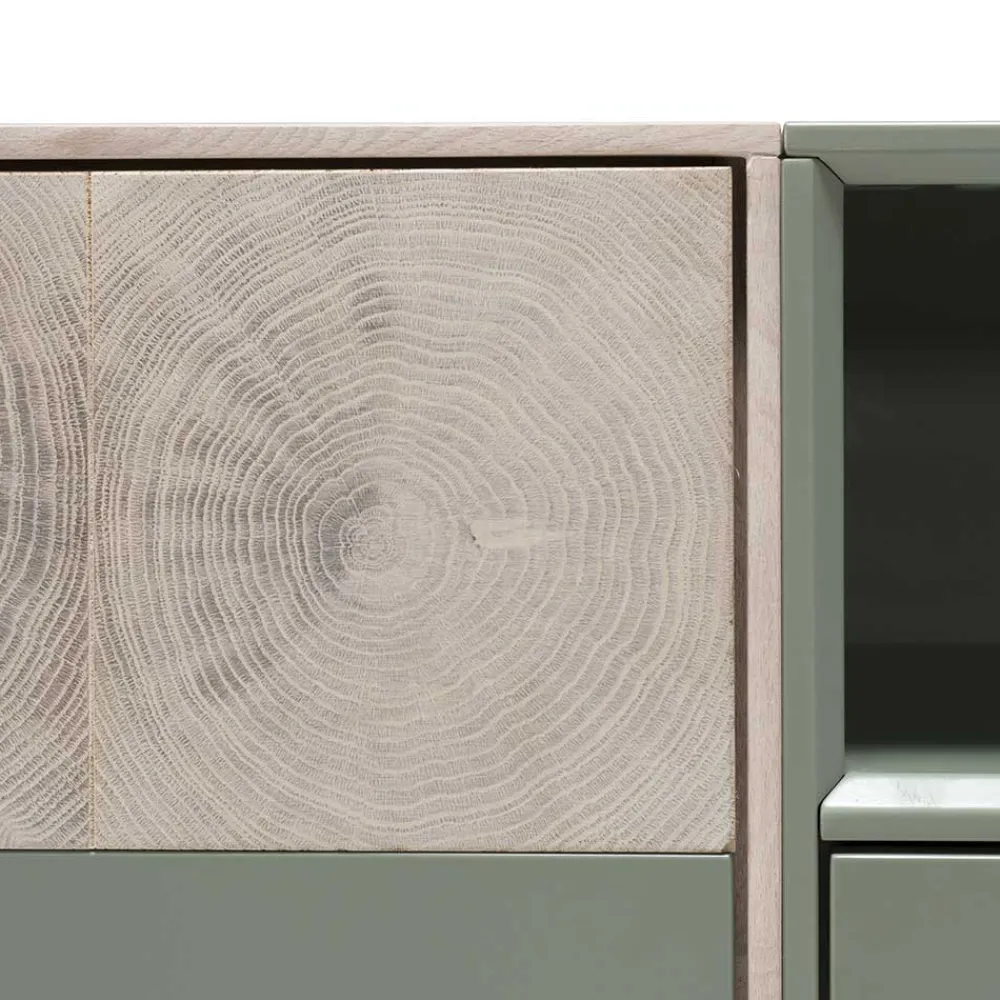 Wohnen Tv & Hifi-Möbel|Lowboards<Zweifarbiges TV Board mit Gerätefach - Ajevos