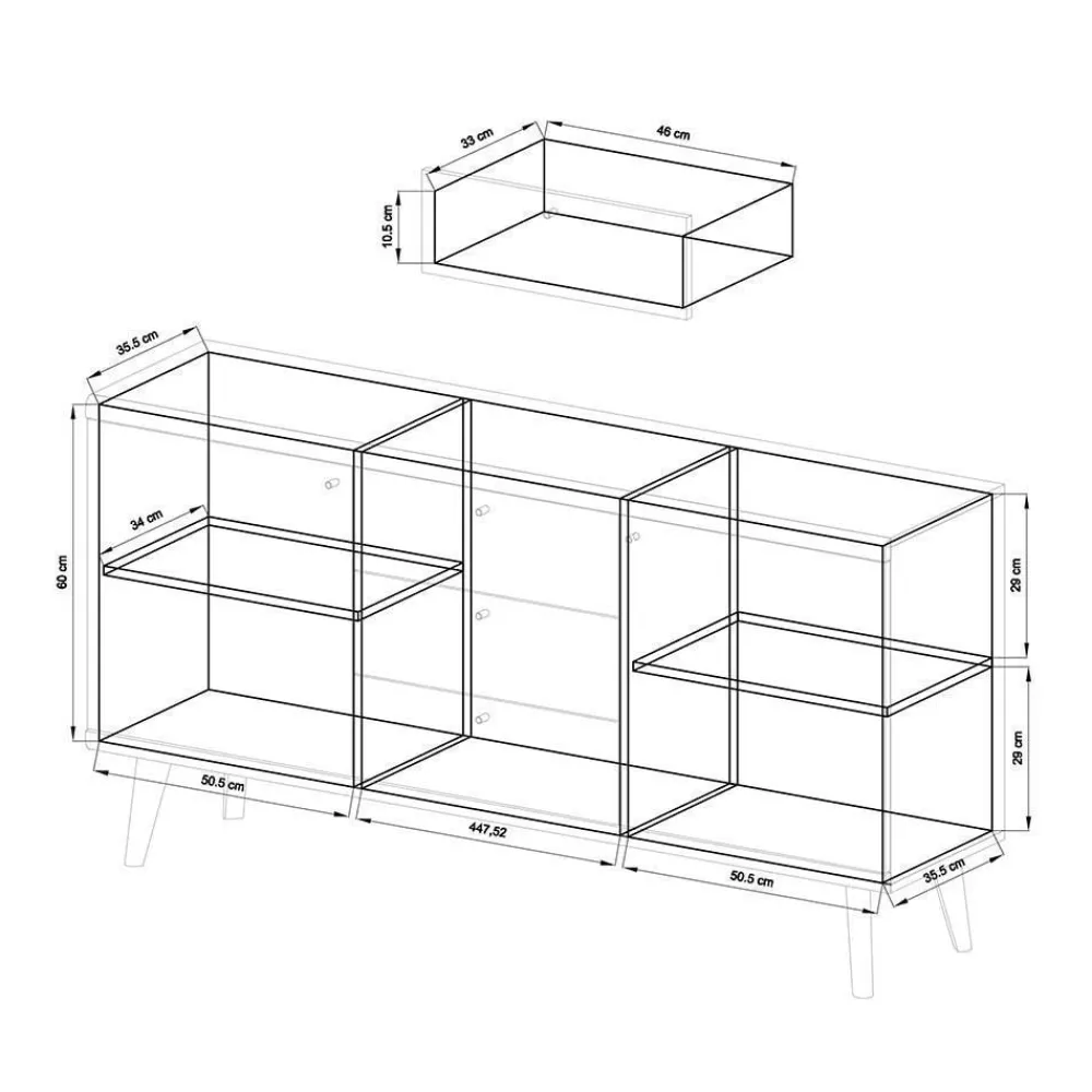 Wohnen Wohnwände<Zweifarbiges Wohnzimmer Möbel Set - Cablos (sechsteilig)
