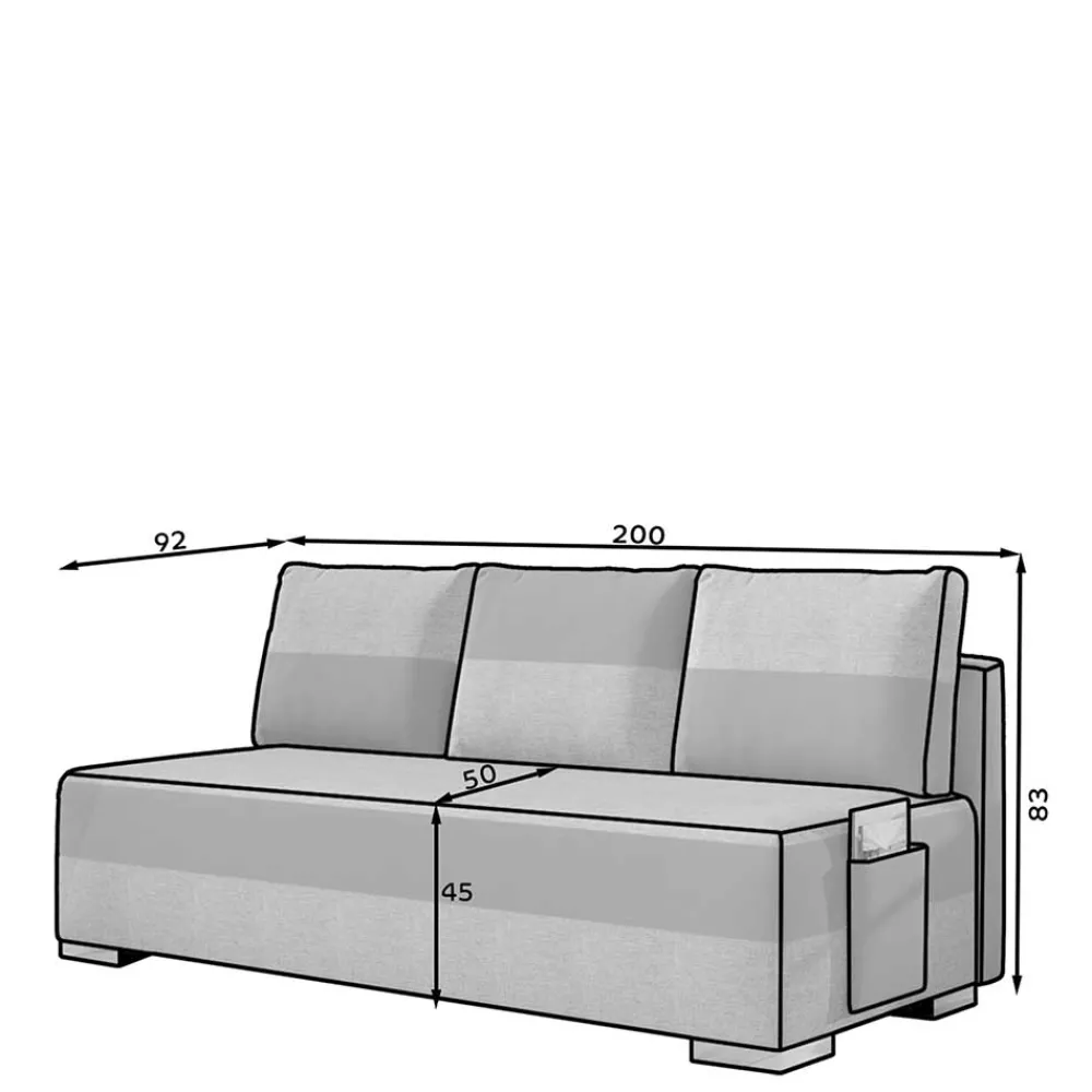 Wohnen Sofas<Zweisitzer Funktionscouch in Grau und Weiß - Ventry