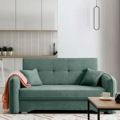 Wohnen Betten|Sofas<Zweisitzer Schlafsofa in Mintgrün Velours - Ronn