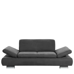 Wohnen Sofas<Zweisitzer Sofa aus Velours Anthrazit - Venezia