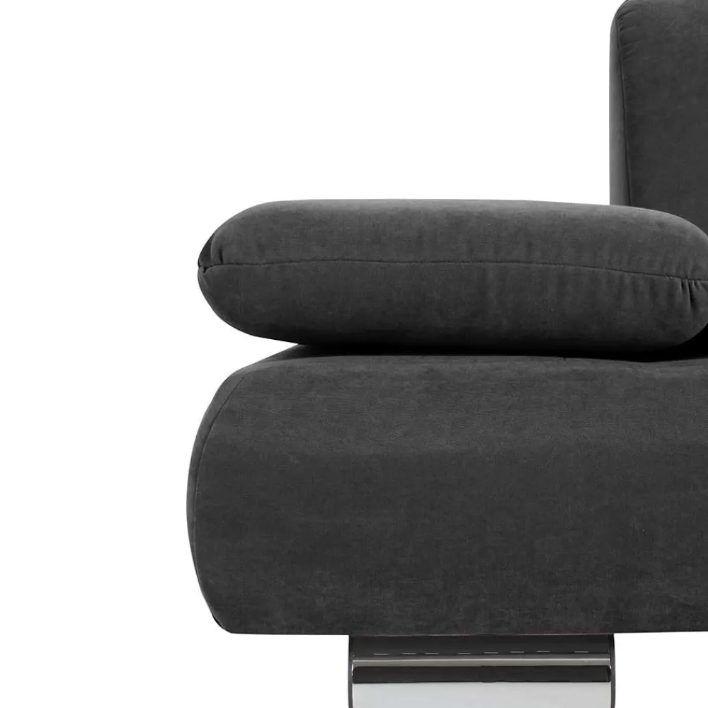 Wohnen Sofas<Zweisitzer Sofa aus Velours Anthrazit - Venezia
