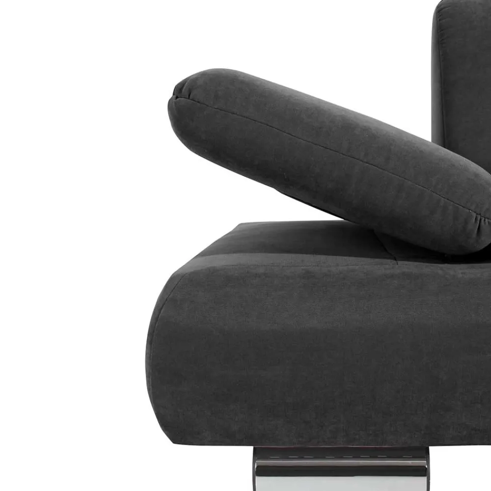 Wohnen Sofas<Zweisitzer Sofa aus Velours Anthrazit - Venezia