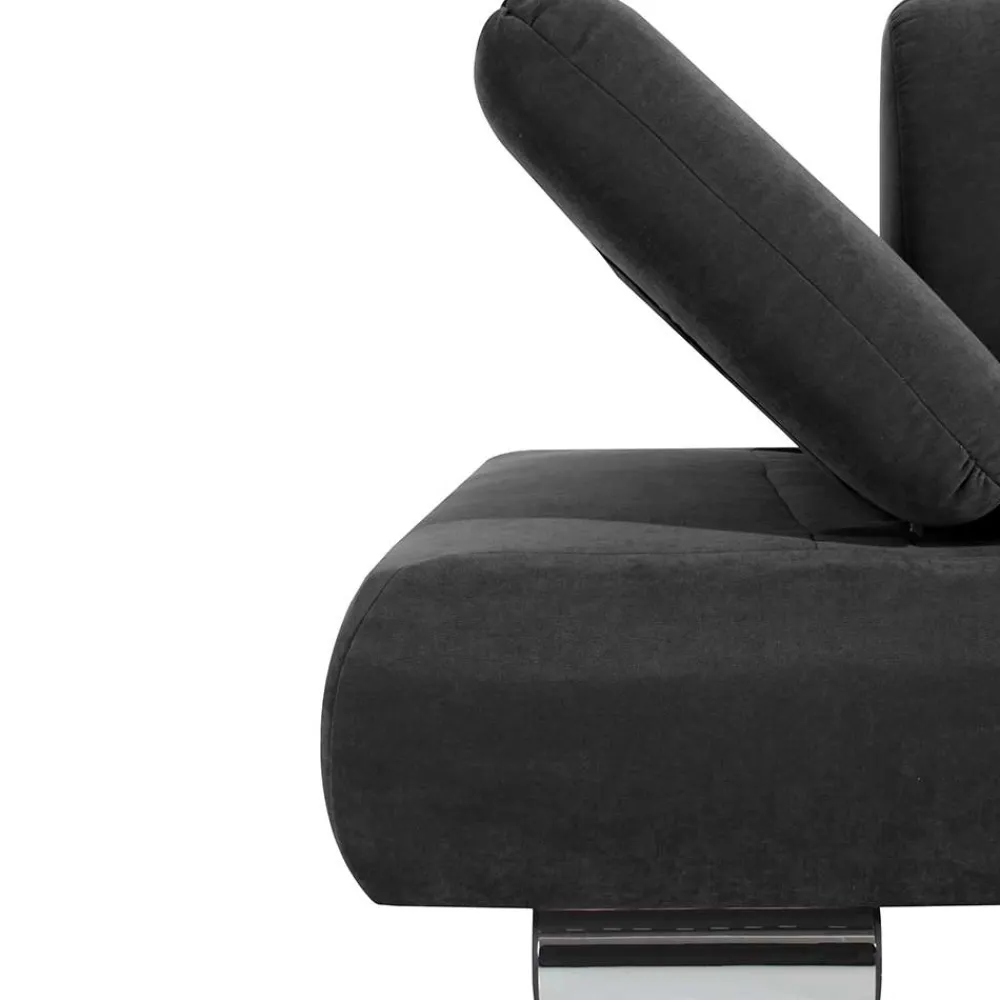 Wohnen Sofas<Zweisitzer Sofa aus Velours Anthrazit - Venezia