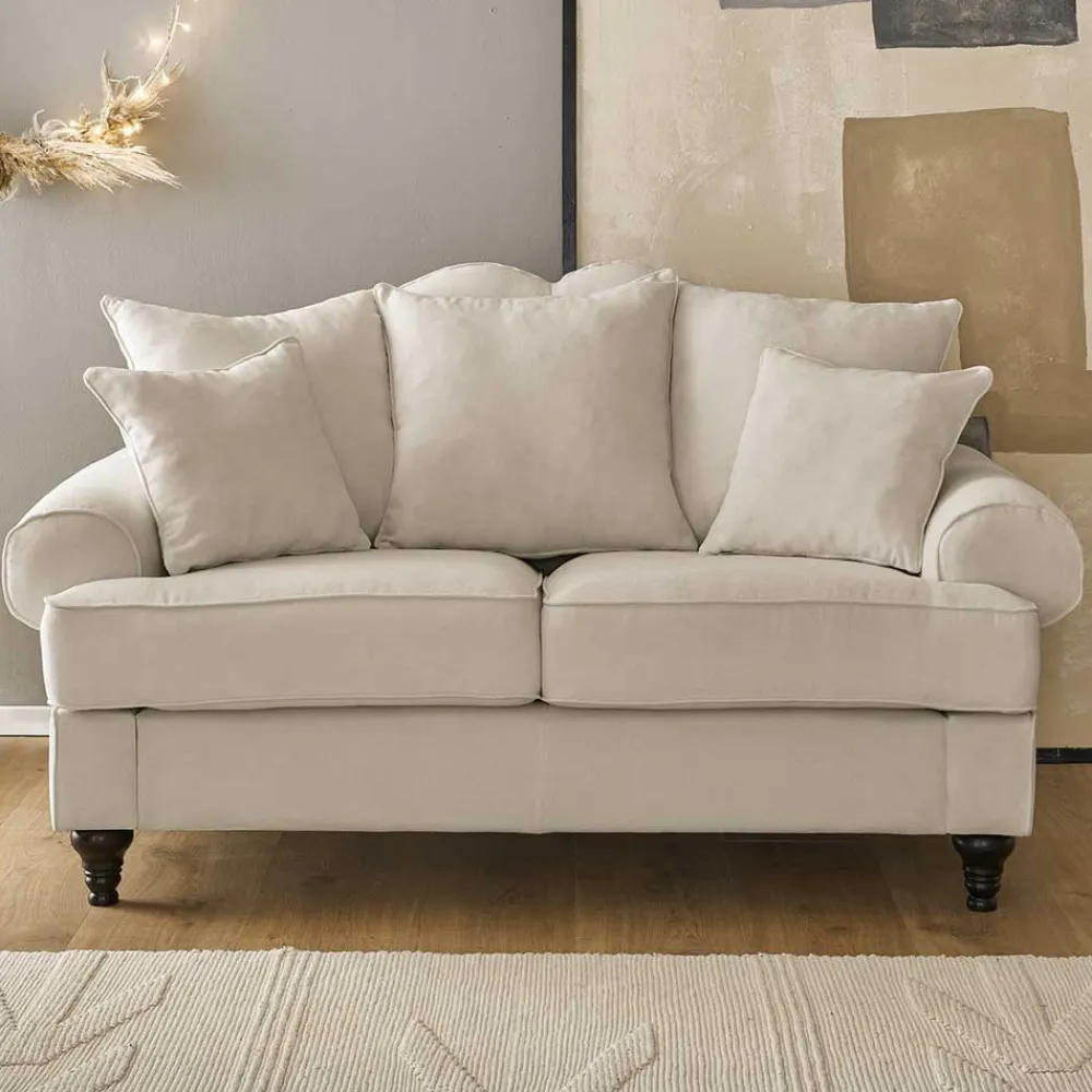 Wohnen Sofas<Zweisitzer Sofa in Beige & Dunkelbraun - Merandes