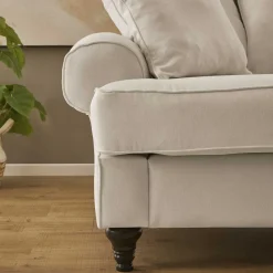 Wohnen Sofas<Zweisitzer Sofa in Beige & Dunkelbraun - Merandes
