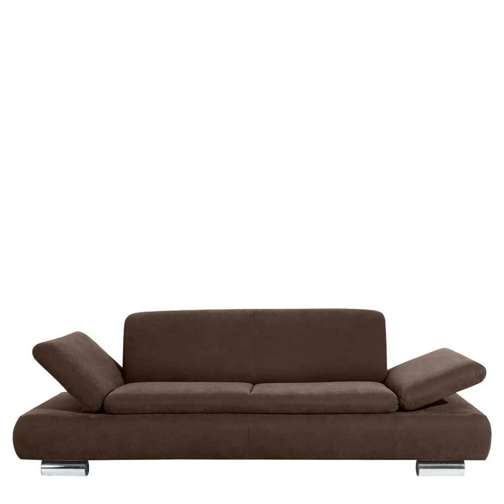 Wohnen Sofas<Zweisitzer Sofa in Braun mit Chrom - Delnoto