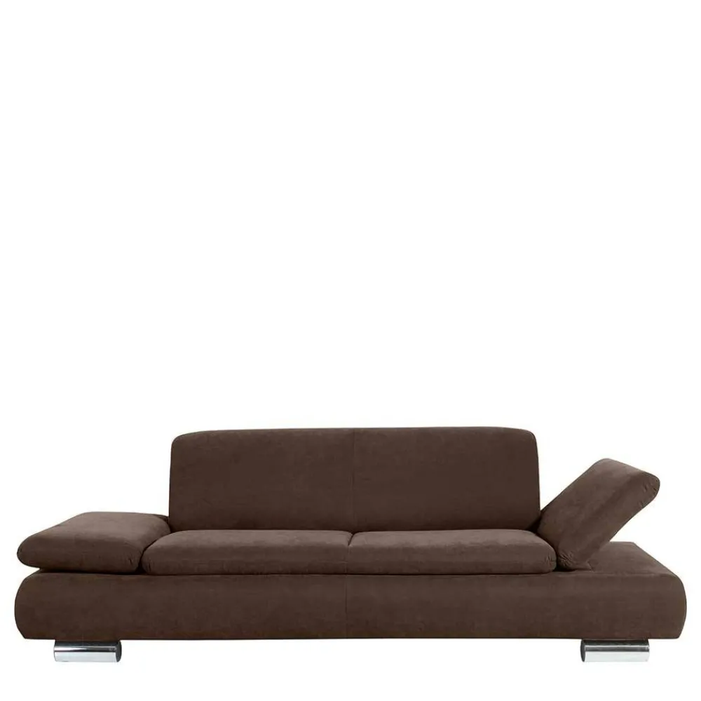 Wohnen Sofas<Zweisitzer Sofa in Braun mit Chrom - Delnoto