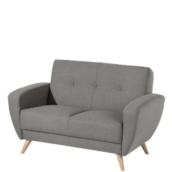 Wohnen Sofas<Zweisitzer Sofa in Grau Microfaser - Durencas