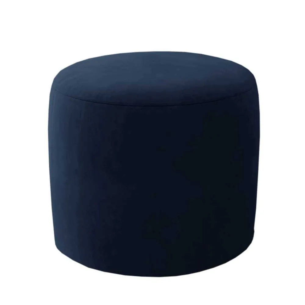 Wohnen Hocker<Zylindrischer Hocker aus dunkelblauem Samt - Citangra